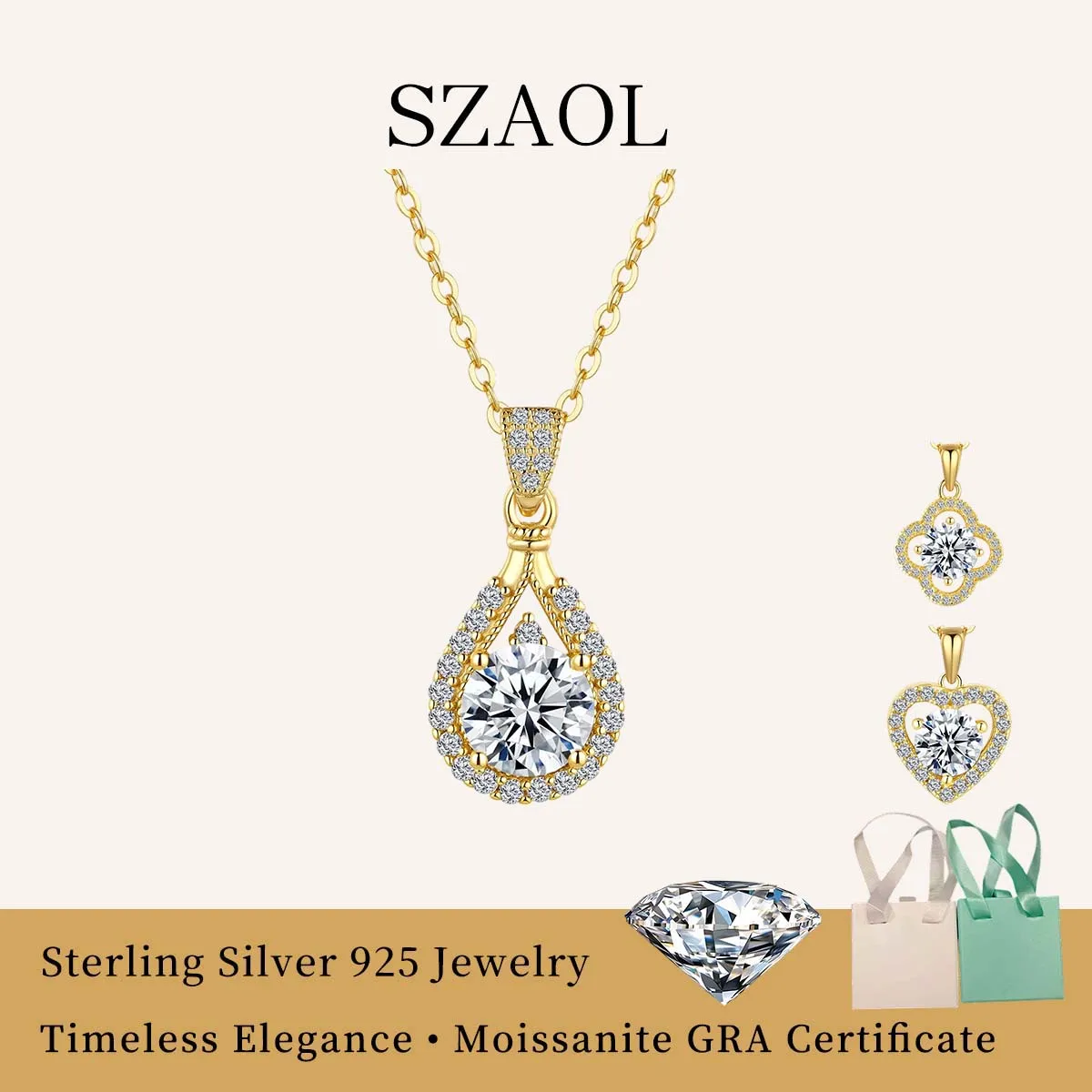 

Роскошный кулон с настоящим муассанитом 1 карат, серебро 925 пробы, цепочка 40+5 см, в форме капли, подарок на годовщину, ювелирное украшение для нее