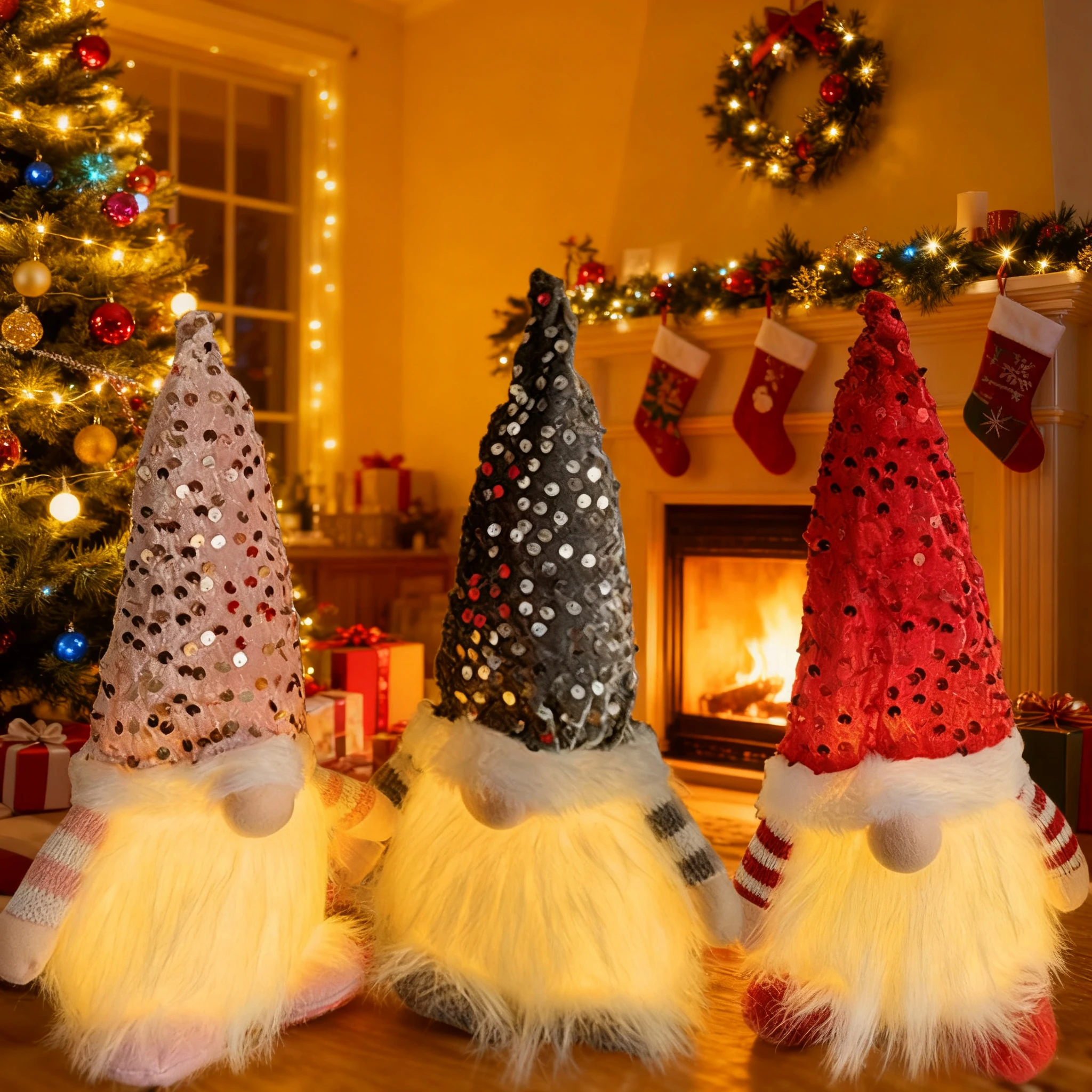 

Рождественские украшения в виде гномов, 12-дюймовые куклы-гномы с блестками, плюшевые украшения, Рождественский подарок для праздничной вечеринки, рождественская елка, новогодний декор