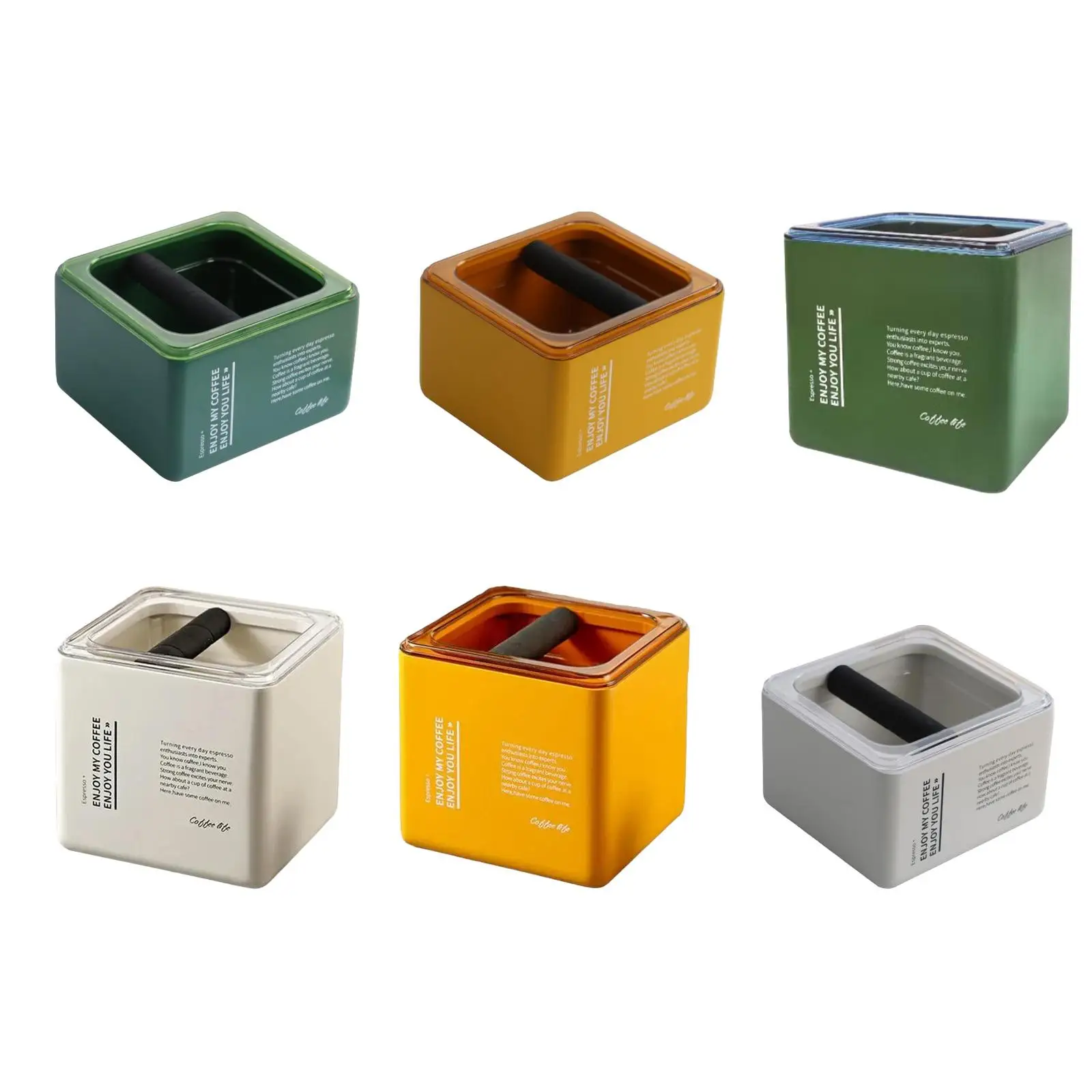 Espresso Machine Coffee Knock Box with Detachable Knock Bar Durable Base Non Slip Sticker for Commercial Use