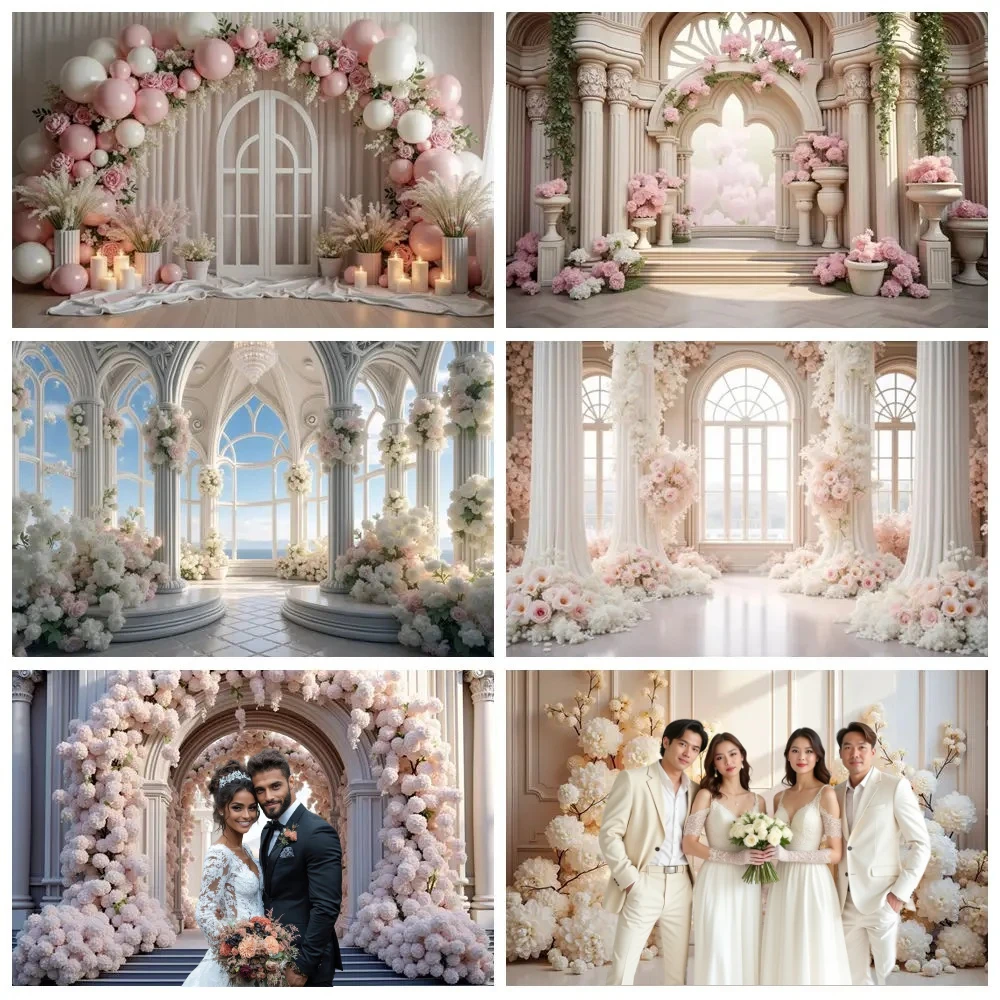 

MOON.QG Flowers Arch Curtain Photo Frame Backdrop Photography Baby Birthday Wedding Decoration Photobooth Home Decor Background