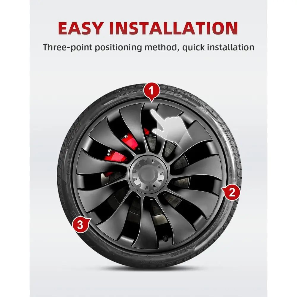 Model Y All-in-one Wheel Rim Protector for Tesla Model Y 21'' Uberturbine Wheel - Strips for Curb Rash Prevention - Set of 4 Rim