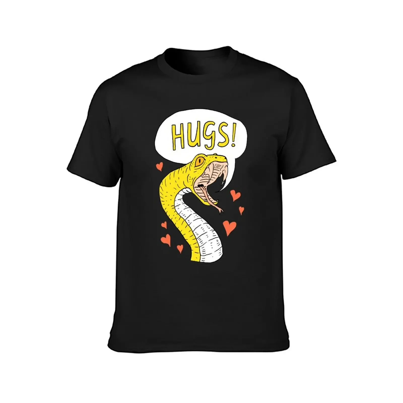 snake hug! snake with poison fangs. T-Shirt plus size clothes vintage Man t-shirt mens clothes