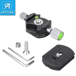 ARTCISE PR05 Aluminum Alloy Arca Swiss Multi-hole Quick Release Plate Clamp Kit with 1/4