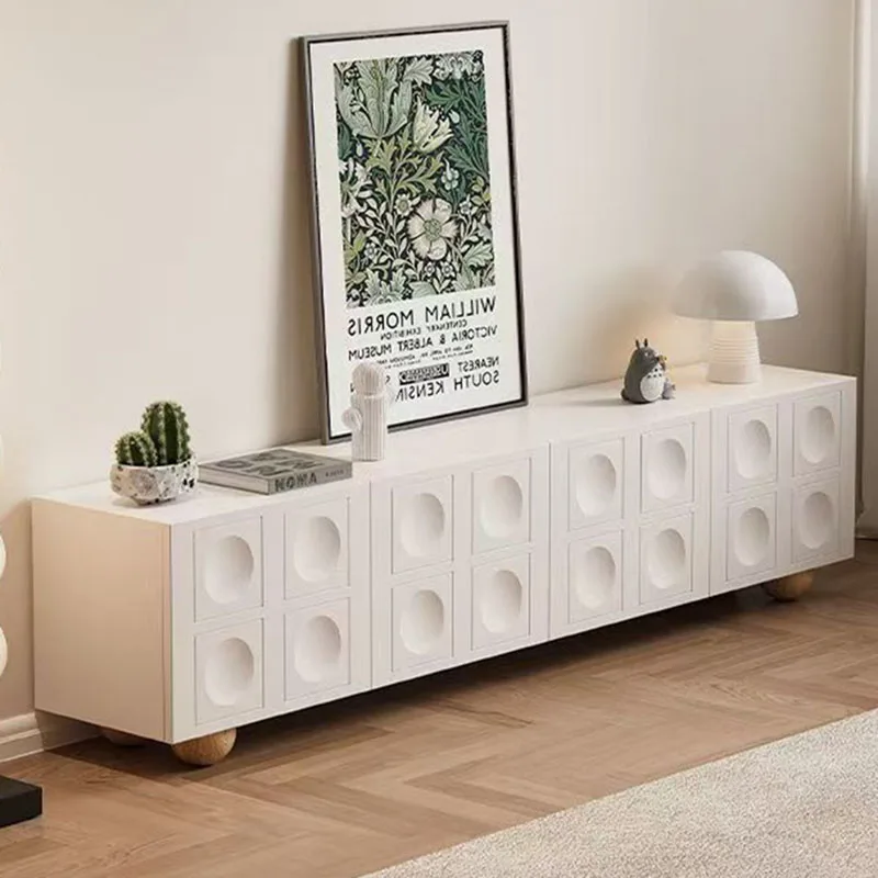 Design Modern Simple Tv Cabinet White Cute Classic High Quality Wood Tv Cabinet Storage 200Cm Stojaki Telewizyjne Furniture Home