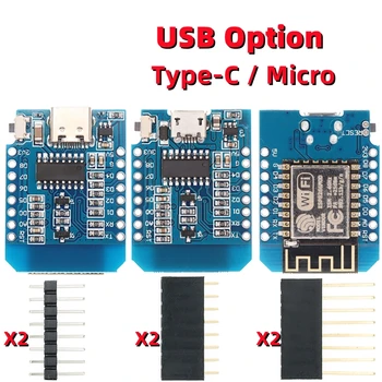 D1 מיני TYPE-C/מיקרו usb es8266 ESP-12F ch340g v2 wifi לוח d1 מיני nodemcu lua iot לוח 3.3v עם סיכות