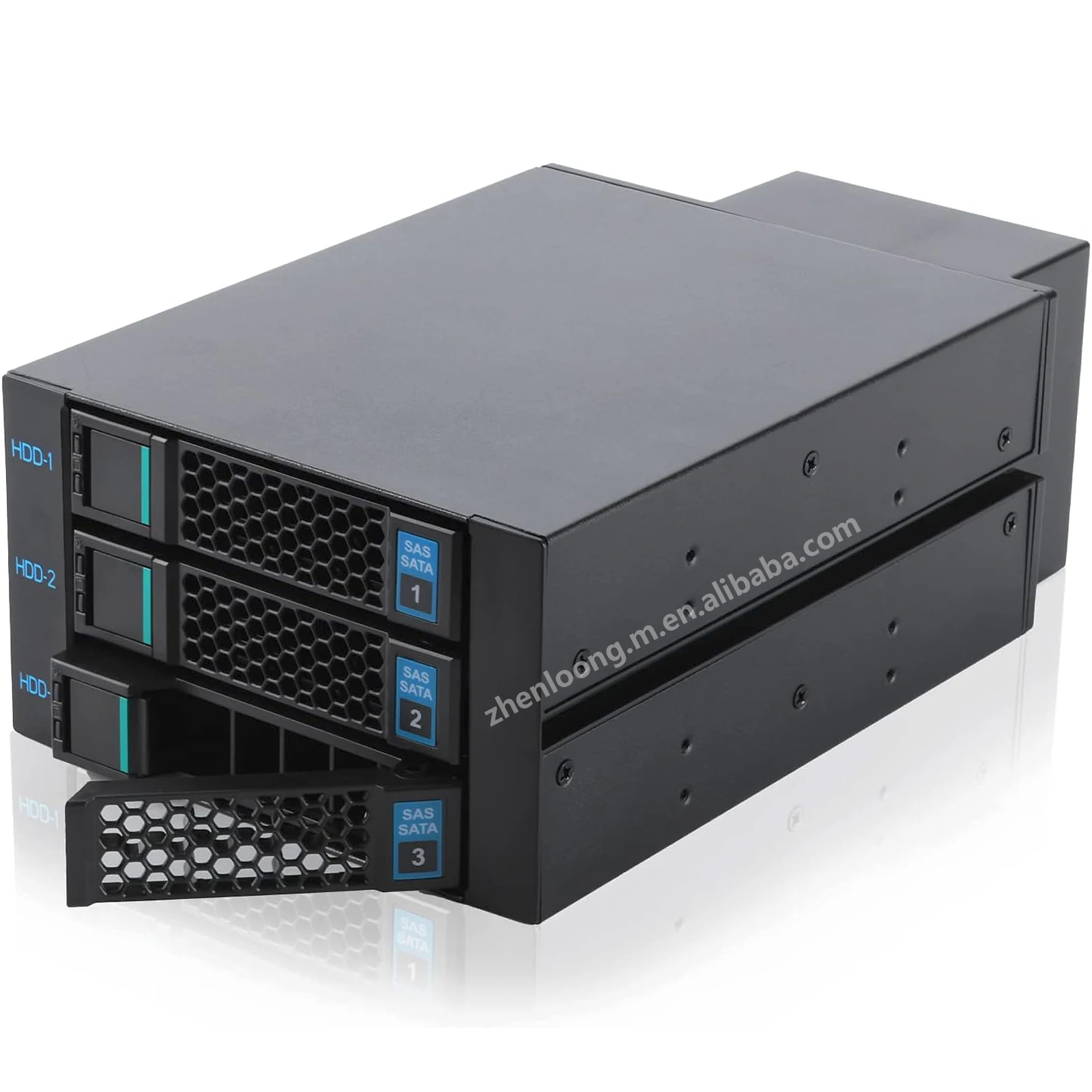 ZhenLoong 3-Bay Hot Swap Hard Drive Disk Cage Module 3.5-inch SATA SSD HDD Data Storage For Two 5.25-inch Optical Drive Position