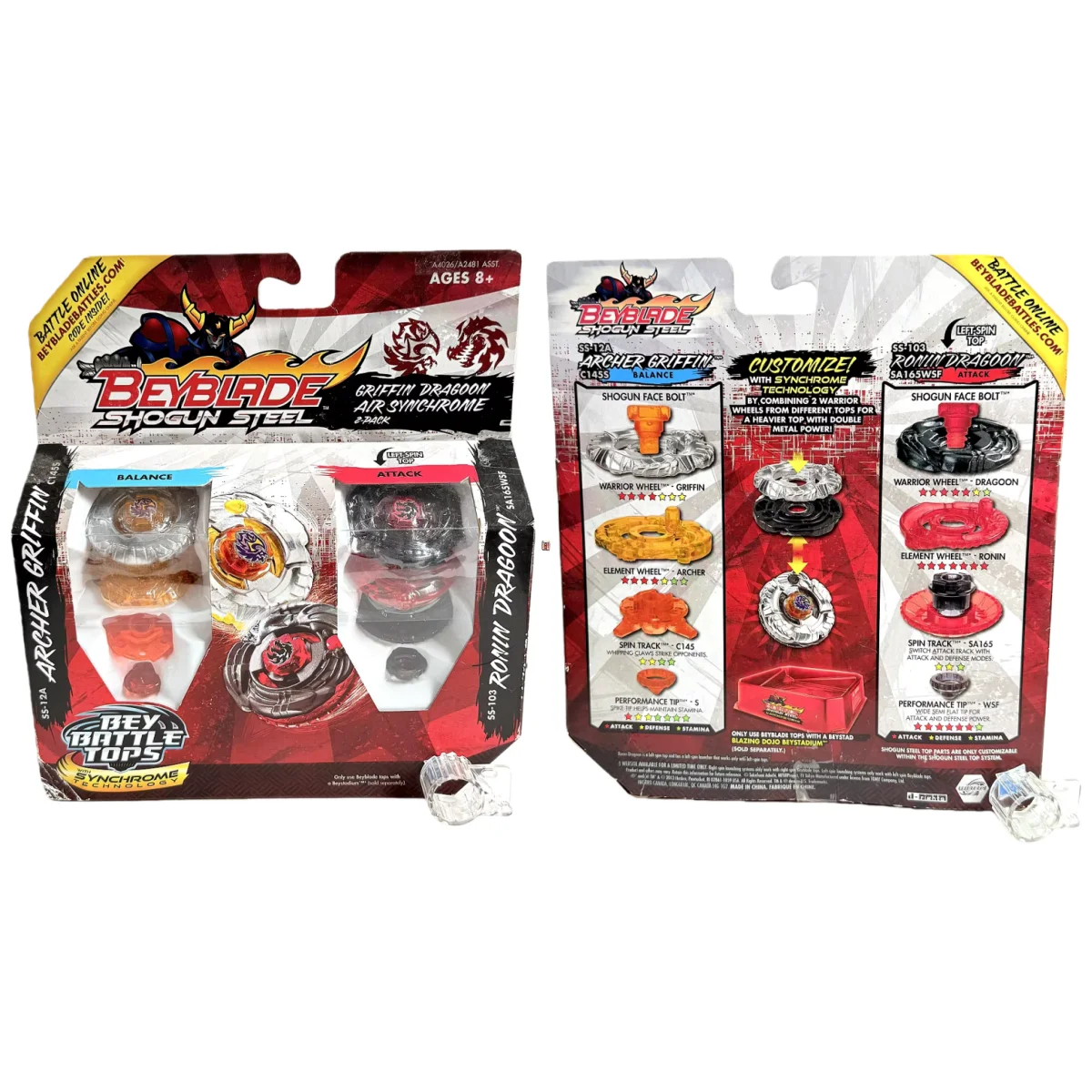 

GENUINE Beysplayer beys SS-12 C145S&Battle bey SS-103 SA165WSF SHOGUN STEEL Limited rare collection with original packaging set