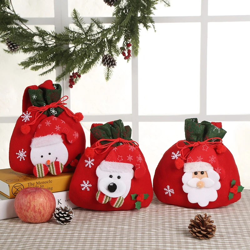 Christmas Apple Bag Christmas Eve Gift Bag Christmas Decoration Tote Pocket