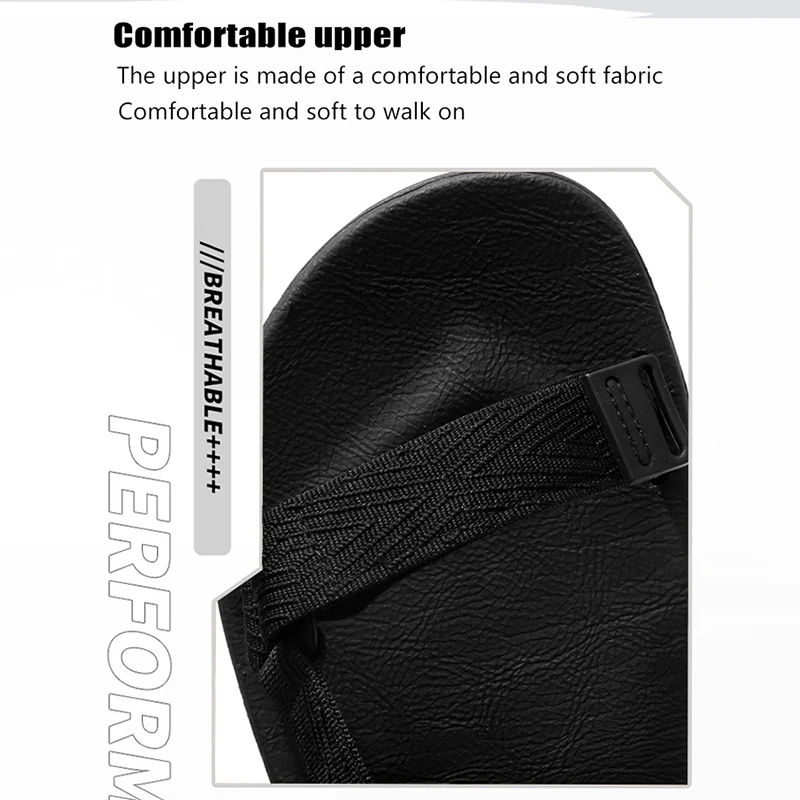 

Classic Black Men's Outdoor Casual Sandals Anti-Slip Breathable Beach Holiday Sports Sandals for Summer Walking Size 40-45