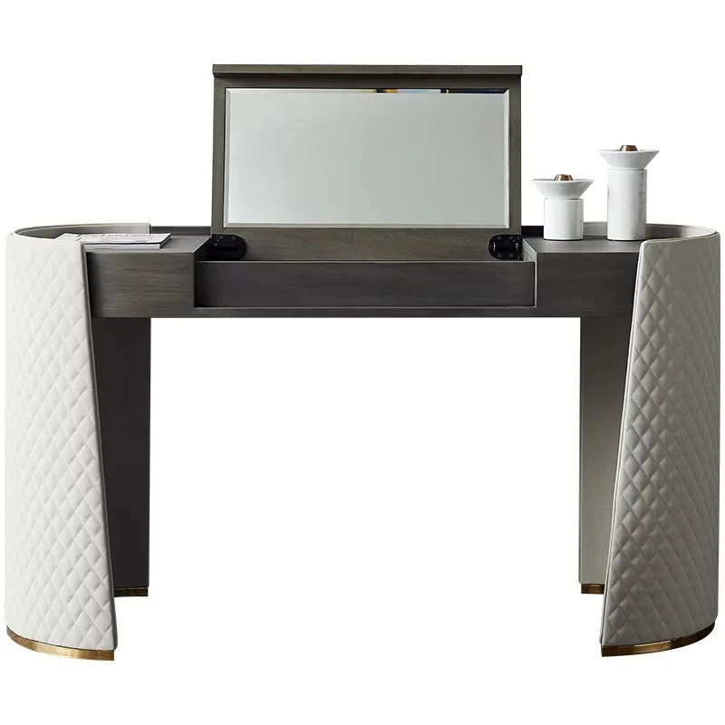 

Household dressing table set with mirror white modern dressing table with chair
