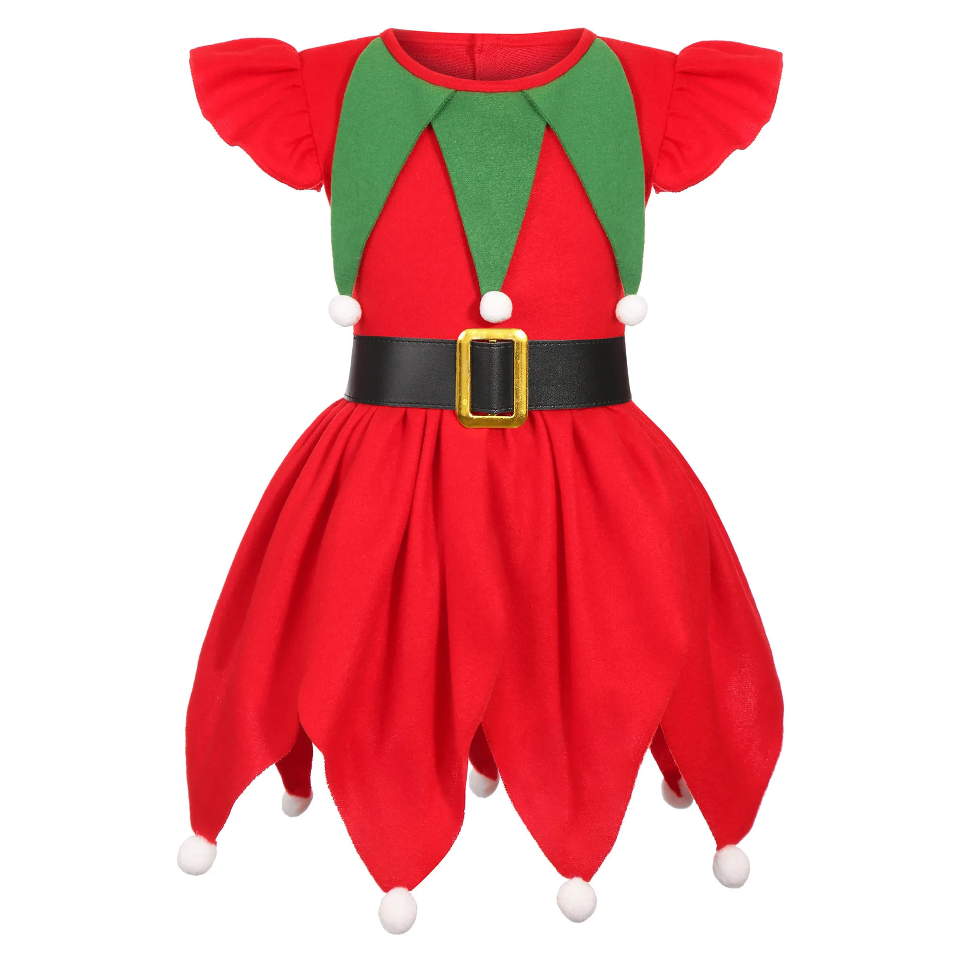 女の子クリスマスグリーンエルフコスチュームサンタクロース衣装 - Elf Costume Christmas のレビューと価格