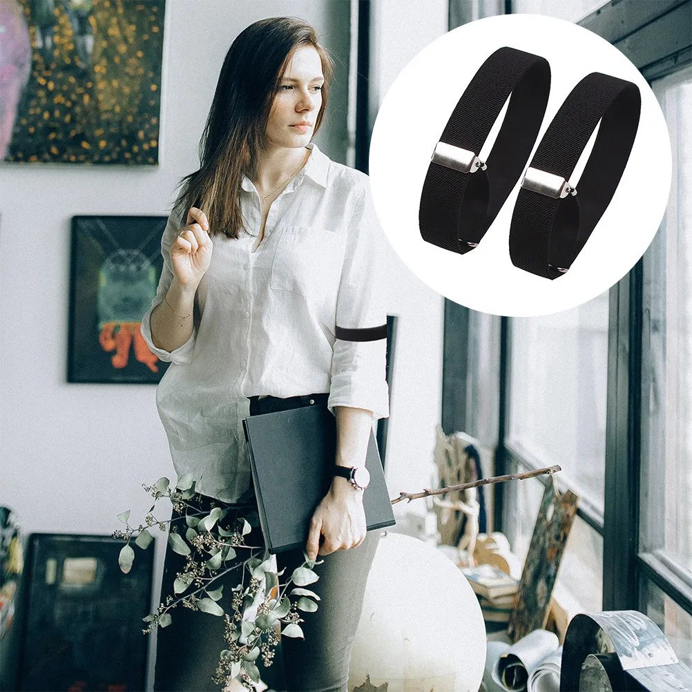 

2Pairs Adjustable Elastic Armband Arm Strap Shirts Sleeve Holders Durable Decorative Garters Elastic Armband Arm Strap