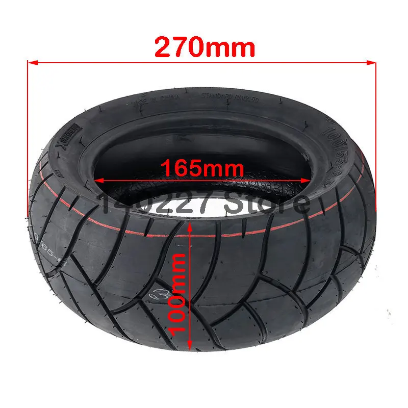 100/65-6.5 Thickened Vacuum Tire 11 Inch 100/55-6.5 Electric Scooter Modified Tire Off-Road Tubeless Tyre with Nozzle