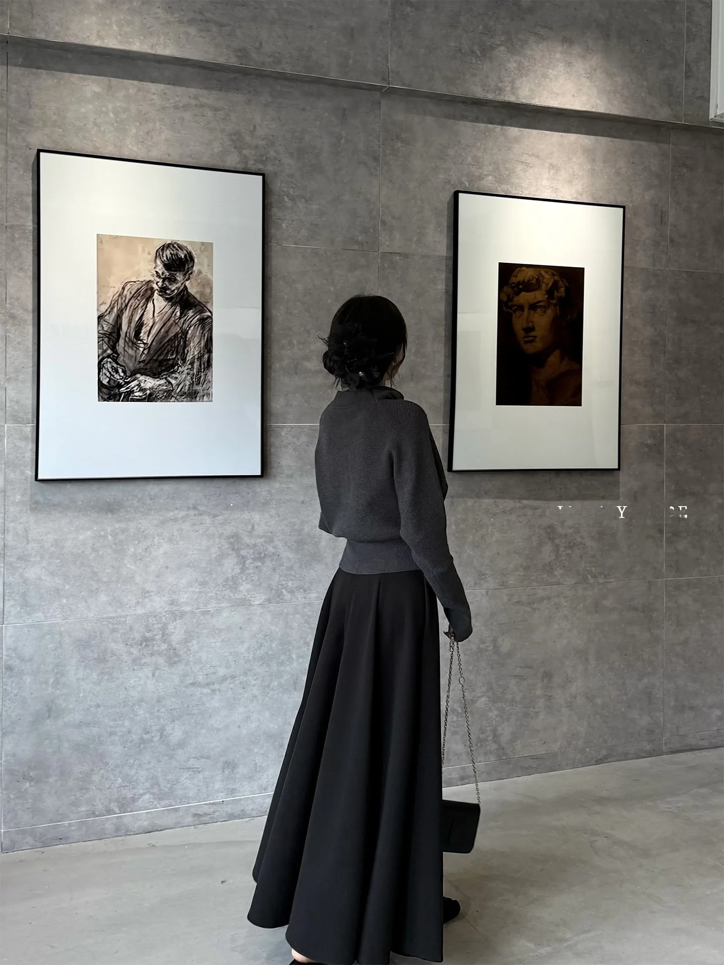 Gonna da donna WAYMODE a vita alta con ricami pesanti, nuova collezione primavera, ampia gonna a pieghe lunga in misto poliestere