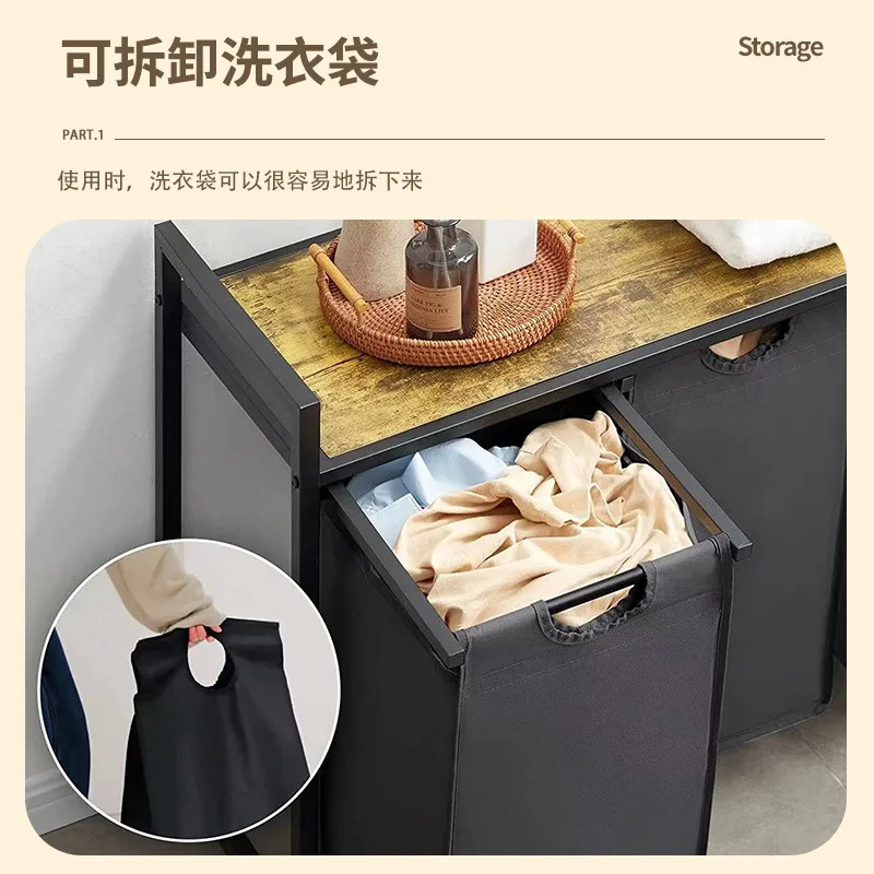 

Simple Installation Multifunctional Storage Clothes Basket Saving Space Laundry Sorting Rack Detachable Storage Bag