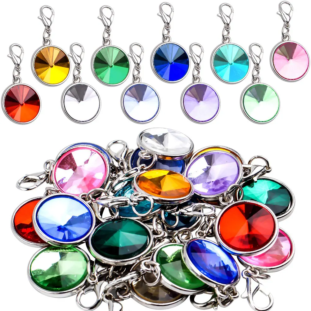 

20 pcs Colorful Stone Alloy Pendant Charm Crystal DIY Jewelry Hanging Accessories for Necklace Bracelet Earrings