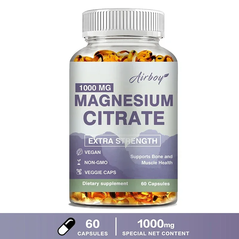 Magnesium Citrate - Supplement for Stress, Relaxation, Bone, Sleep, Heart Health, Nerve, Muscle & Metabolism