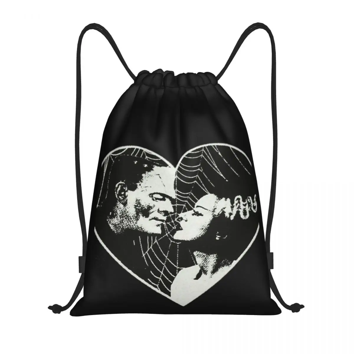 

Frankenstien And Bride Of Frankenstein In Love Racerback Portable Drawstring Bags Backpack Storage Bags Outdoor