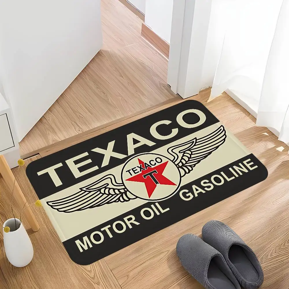 Vintage Texaco Sign Bathroom Mat Anti-slip Absorb Water Long Strip Cushion Bedroon Mat Hotel Decor Mat