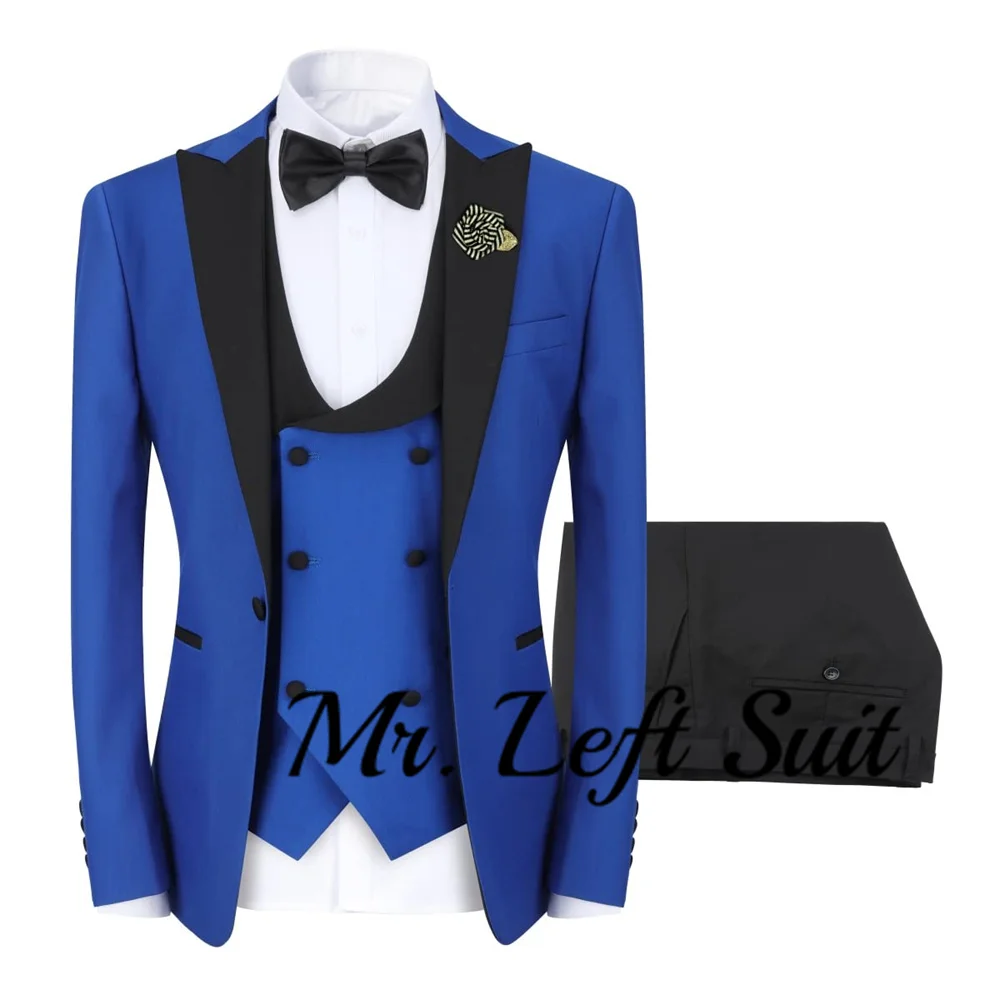 Men's 3 Piece Suit Slim Fit One Button Prom Suits Set Blazer Vest Trousers