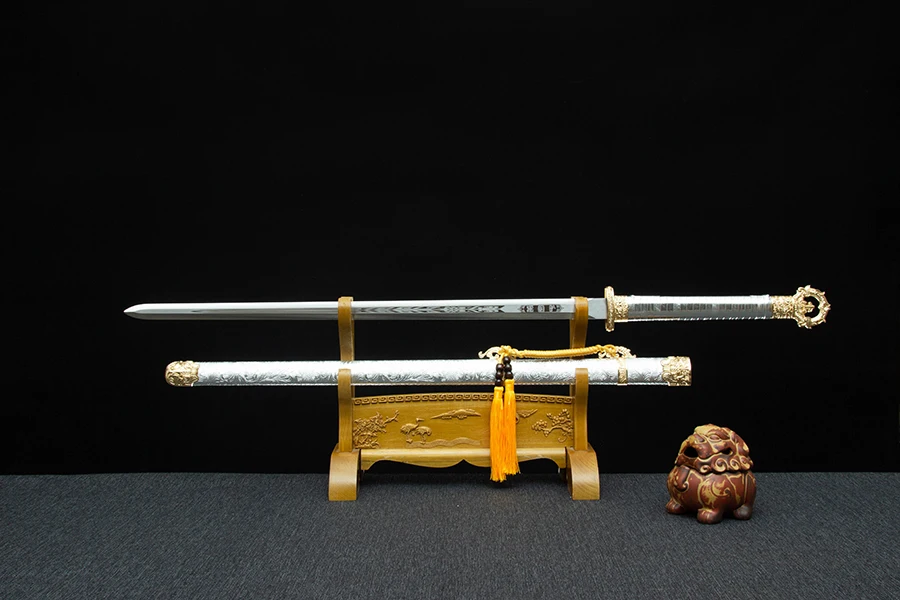 109cm medieval stainless steel real sword hand forged 7Cr17MOV steel sharp all Tang Chinese kung Fu Golden nail weapon katana