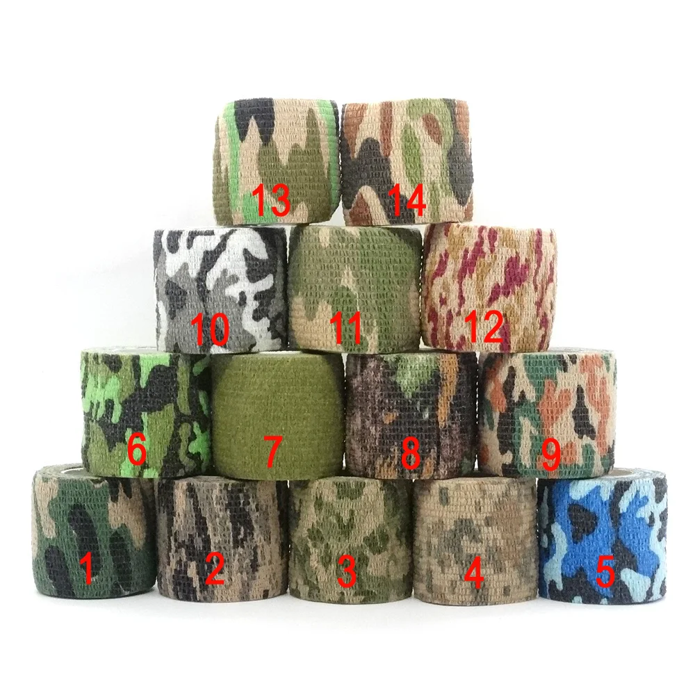 1 Roll U Pick 4.5m*5cm Waterproof Outdoor Camo Hiking Camping Hunting Camouflage Stealth Tape Wraps