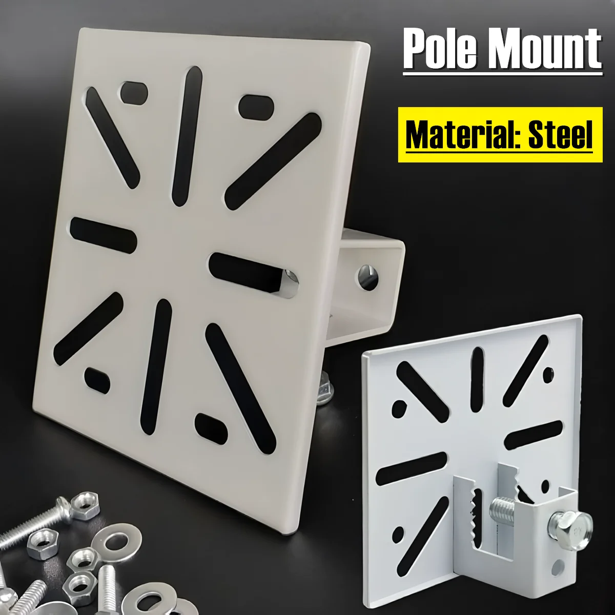 

Universal Vertical Pole Mount Adapter with Screws Fixing, Wall Mounting Bracket for CCTV Security Camera PTZ Dome Camera