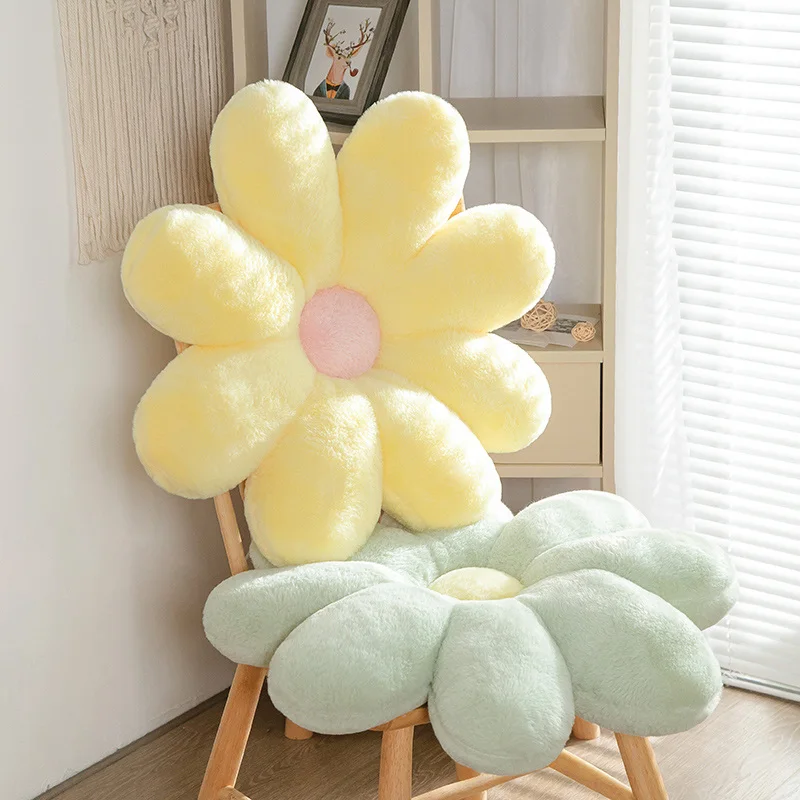 60 cm süßes Gänseblümchen-Blumenkissen für Zimmer, Sofa, Sonnenblumen-förmiges Kissen, mädchenhaft, süßer Stuhl, Sitzlehnenkissen, schöne Blumen, Plüschtiere