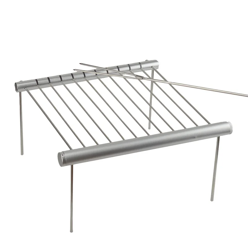 Fold Mini Stainless Steel BBQ Grill Portable Barbecue Cooking Stove For Home Park Picnic Outdoor Camping Barbecue Cooking‑Grill