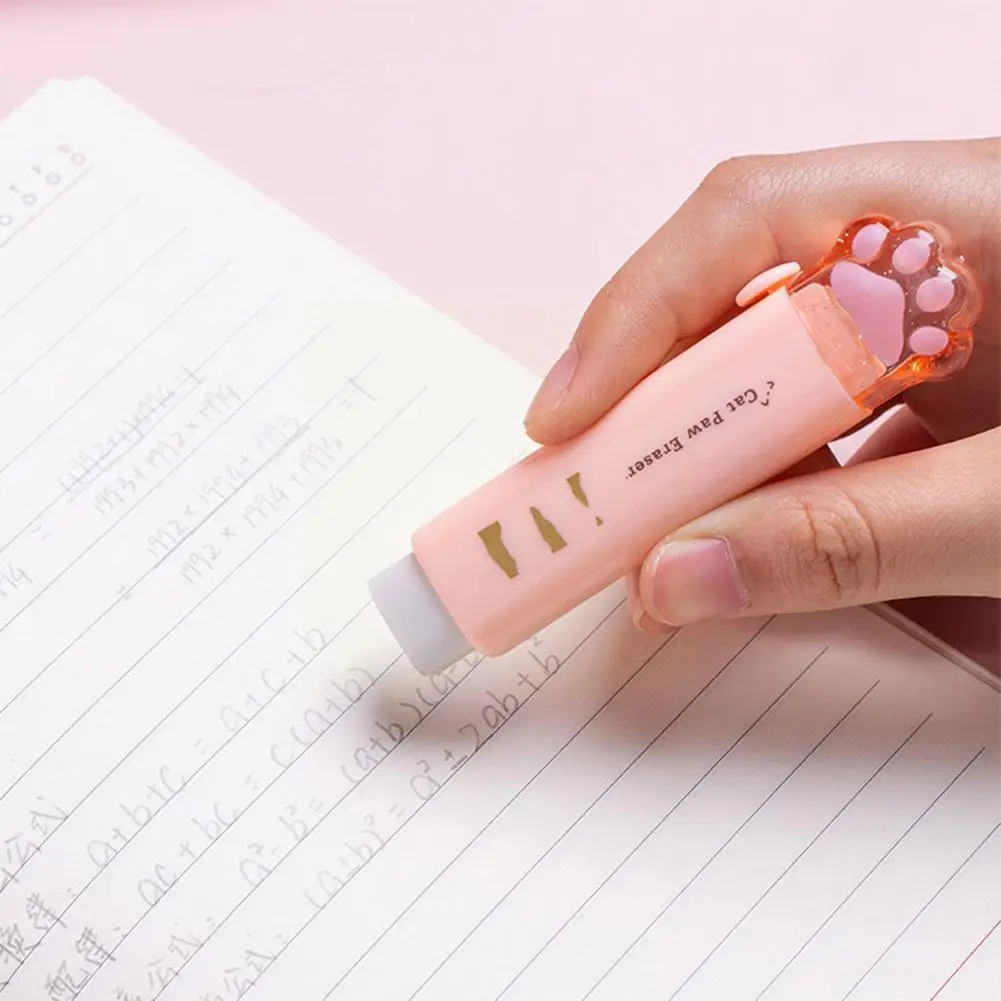 Push-pull Cat Paw Cute Eraser Girl Student Pencil Eraser Pen Rubber Cartoon Stationery Prizes Eraser School Office Eraser K Y6G8