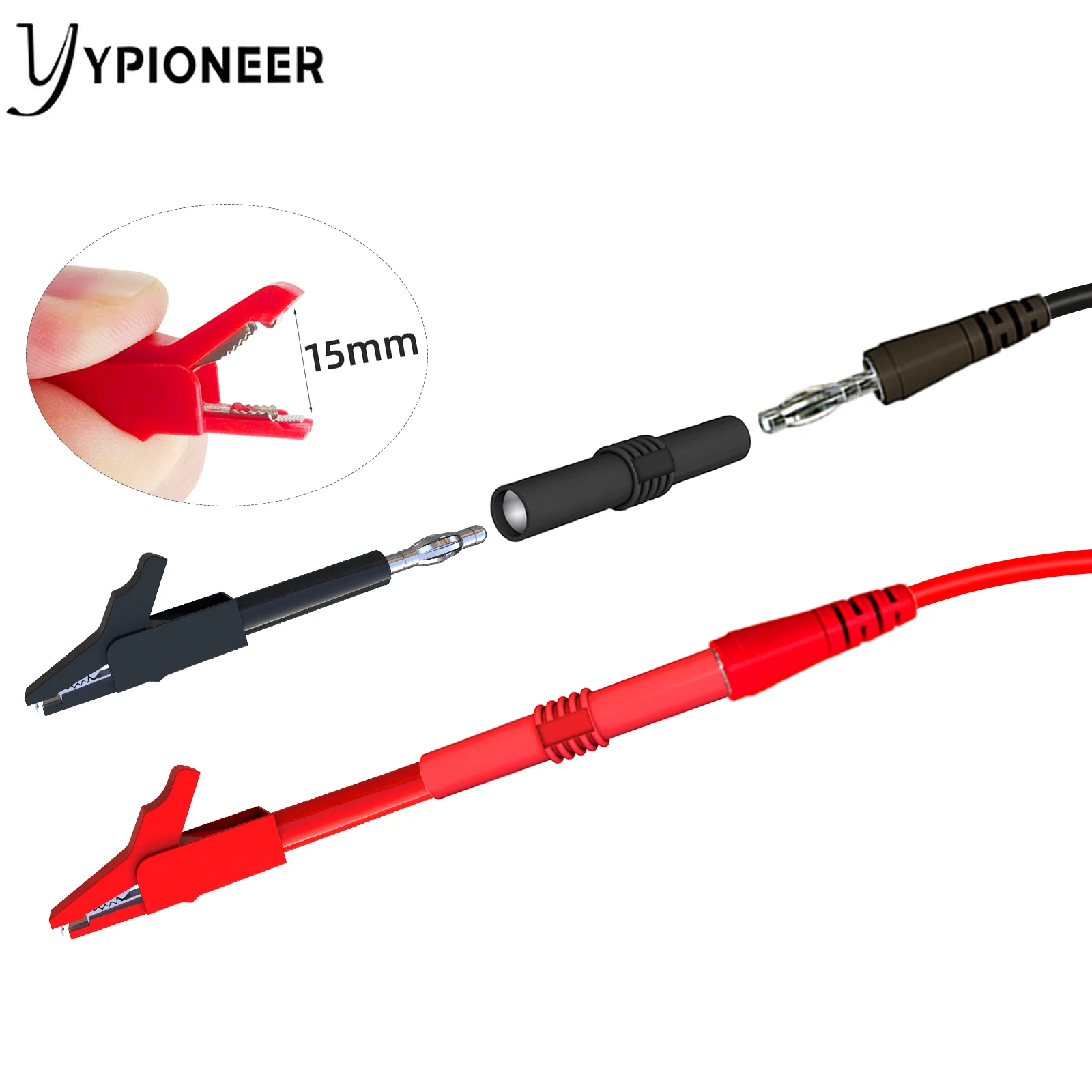 YPioneer P1957 Multimeter Wire Piercing  Probes Test Leads Kit with Puncture Needle 4mm Banana Plug Alligator Clip 64PCS image 6