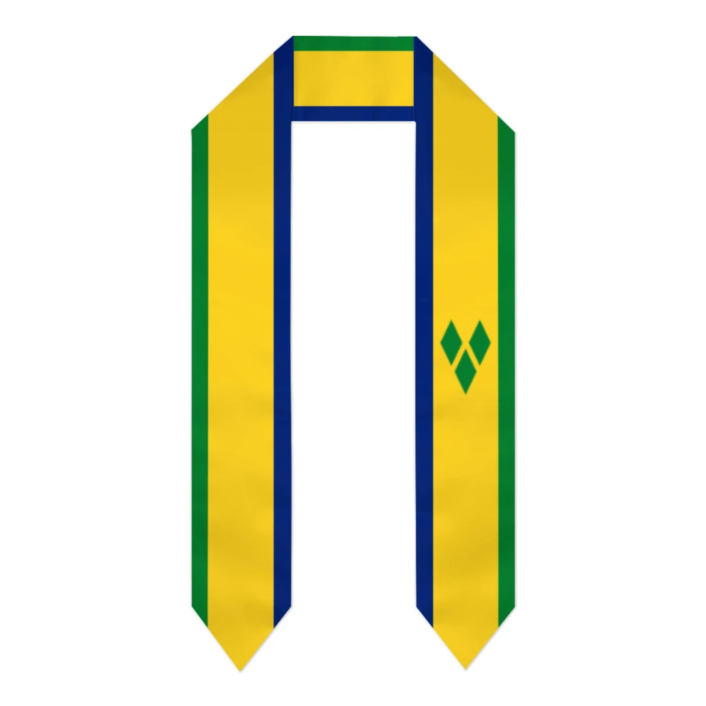 

Saint Vincent and the Grenadines Flag Thick Graduation Sash Stole Scarf Double Sided Honor Stole For Graduation Students