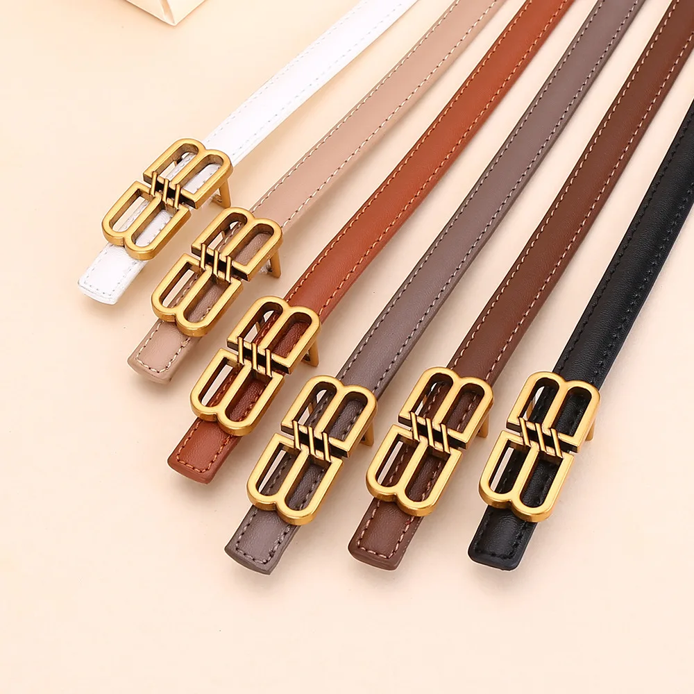 حزام فرنسي فاخر عالي الجودة، فستان نسائي متعدد الاستخدامات من الجلد الطبيعي، حزام، حزام رفيع، حزام بناتي راقي