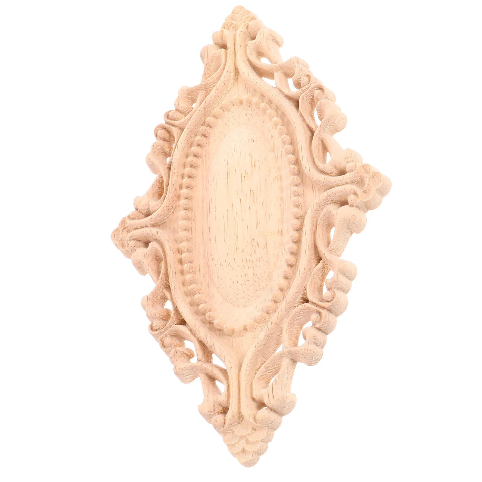 

European Carved Door Decor 20x12cm Unpainted Wooden Appliques Furniture Decals Home Storage Decorative Wood Carving Applique