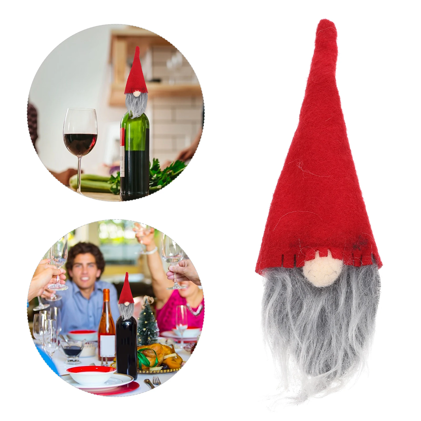 

NEW Christmas Gnome Wine Bottle Cover Xmas Hat Faceless Bottle Cap for Santa Claus Holiday Xmas Dinner Table Decor Gift Bag