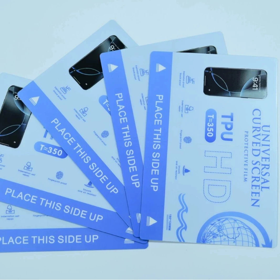 50pcs Thicken 350um TPU Mobile Phone Flat Screen Protector Anti-fingerprint Super Crystal Clear Custom Film For Cutting Machine