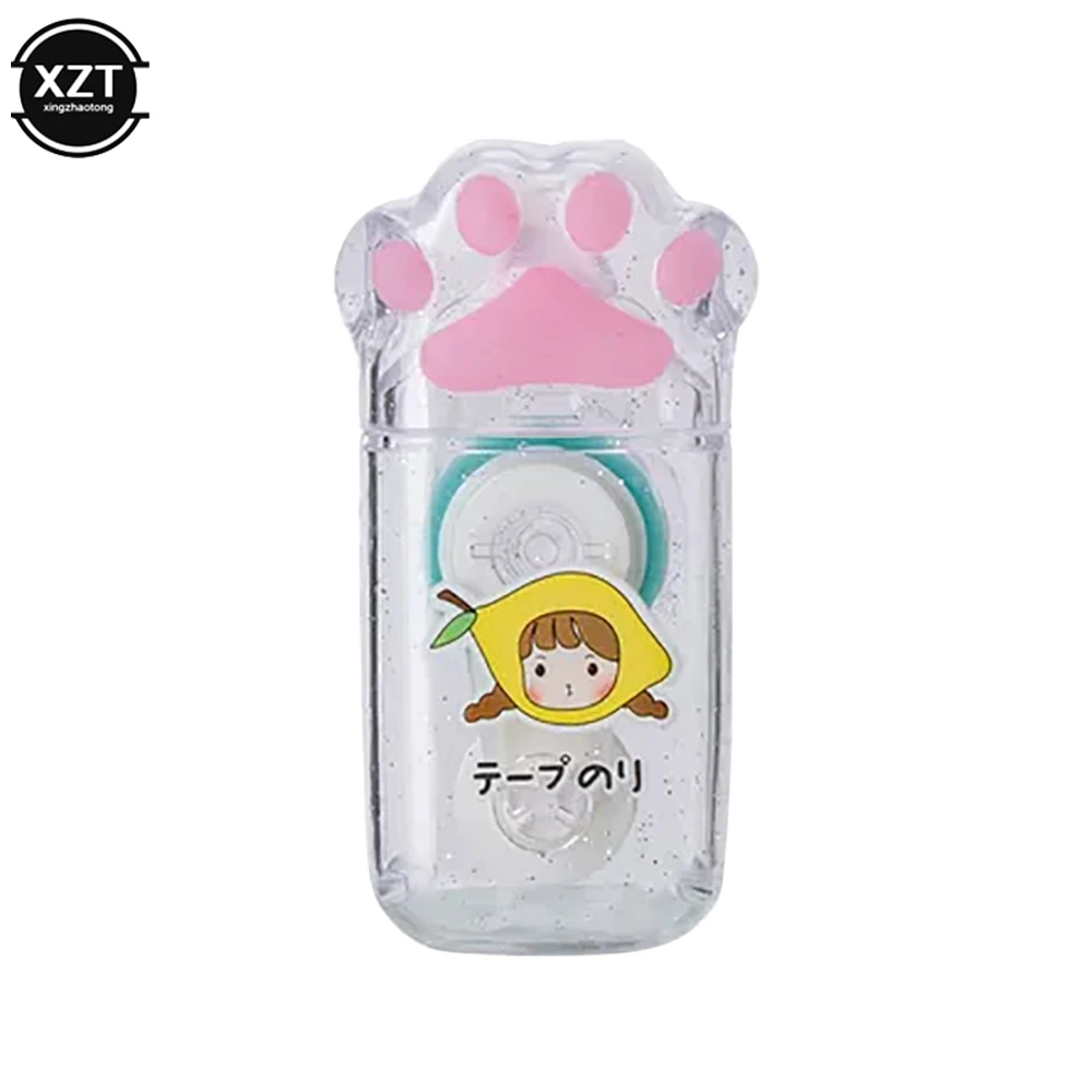 Tiangao G5694A Cute Cat Claw Shape Transparent Dot Double Sided Tape Roller Adhesive Glue Dispenser School Office Stationery