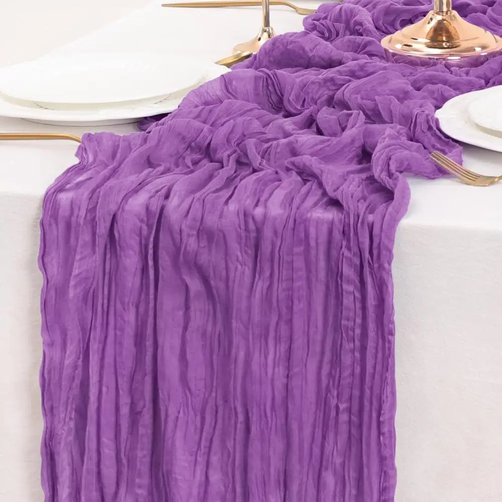 Cheesecloth Table Runner Cheese Cloth Voile Gauze Boho Wrinkled Dining Table Decor Wedding Party Arch Bridal Shower Rustic