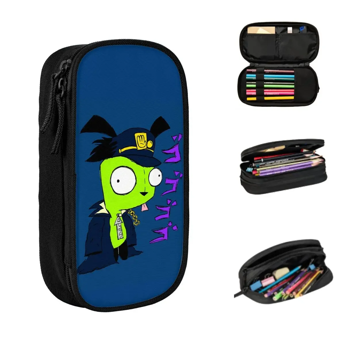 Jotaro Gir Invader Zim Pencil Cases Large Capacity Pen Bags Pen Box Pencil Pouch For Boys Girls Students Stationery School