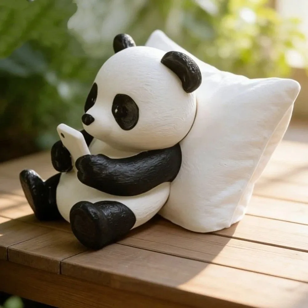

Cute 3D Printed Panda Sculpture Ornament Simulated Plastic Lazy Panda Figurine Creative Panda Statue Gift