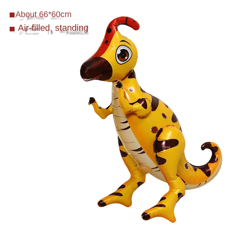 Jurassic Dinosaur 4D Three-dimensional Standing Dinosaur Shape Aluminum Film Balloon Children's Birthday Party Decoration