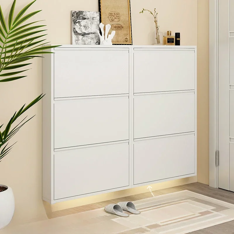 تصميم كبير خزانة خذاء بيضاء قوية جميلة فندق غرفة المعيشة رف الأحذية المنظم الفاخرة Schoenen Kast أثاث المنزل #1