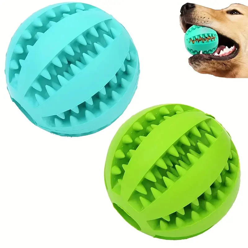 Pelota interactiva elástica para perros pequeños, juguete masticable para cachorros, Limpieza de dientes, Bola de comida de goma, accesorios para