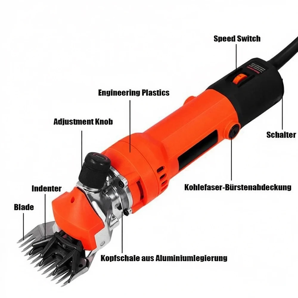 1200 واط 6 سرعة 13 الأسنان المكونات في الكهربائية الأغنام مقص شعر الحيوانات الأليفة القص عدة القص الصوف قطع الماعز الحيوانات الأليفة القص مزرعة قطع