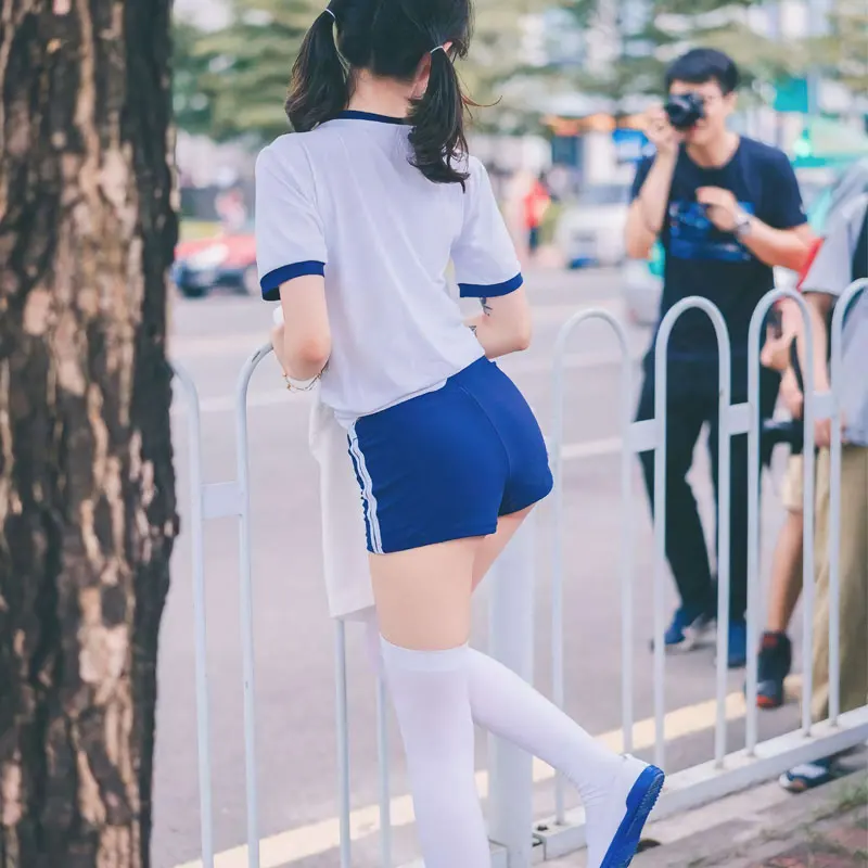 Japanese School Uniform Women Jersey Anime Cosplay Costume Gym Sportwear Cheerleader Volleyball JK New T Shirt Shorts Bloomers
