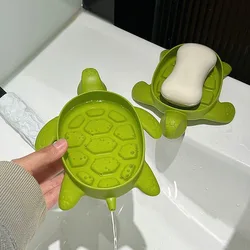 Turtle Drain Soap Box Practical and Cute Cartoon Turtle Soap Holder, Suitable for Home Use Drain Soap Holder Soap Box