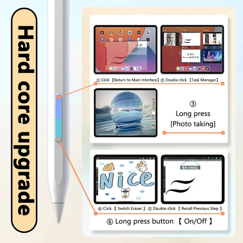 Imagen 2 del producto Pantalla de alimentación de rechazo de palma para Apple Pencil 2 1, iPad Air 13 M2 2024 M4 Pro 11 12,9 Air 4 5 10,9 10,2 Mini 6 Stylus Pen