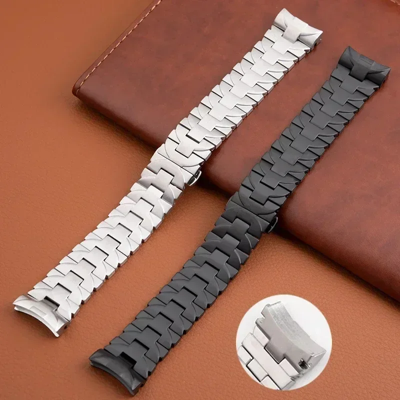 Cinturino in acciaio inossidabile nero argento massiccio 24mm22mm per cinturino Panerai sommergibile Luminor pam441 111 accessori braccialetto