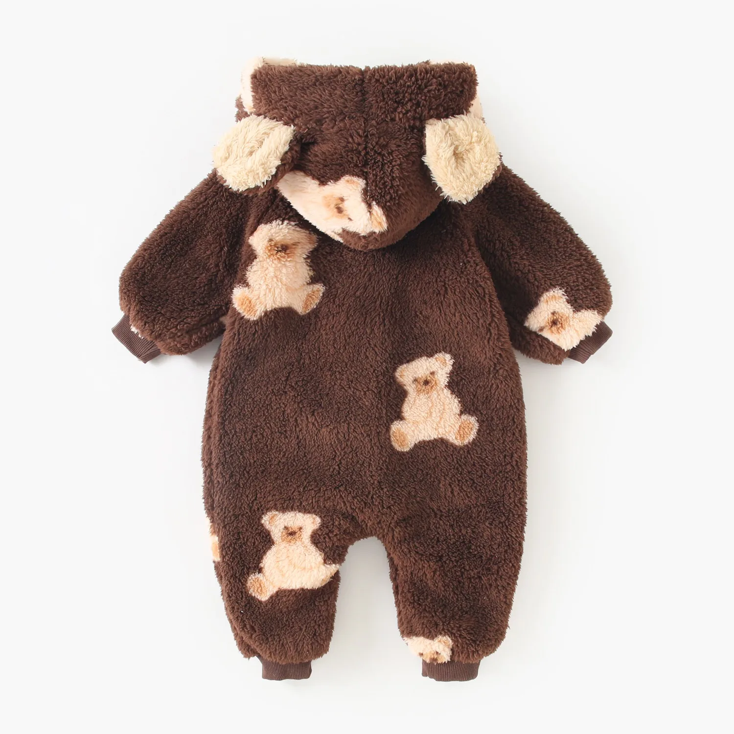 Sanlutoz Baby-Strampler mit Reißverschluss, Modische Winterkleidung, Warme Kapuzen-Jumpsuits mit Tiermotiven, Verdickt – Detail 3