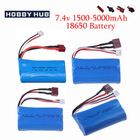 7.4V 1500/3000/3500/5000 mAh JST/T/SM Plug 18650 2S li-ion Battery for Wltoys 12423 10428 12429 12401 12402A RC Car Spare Parts